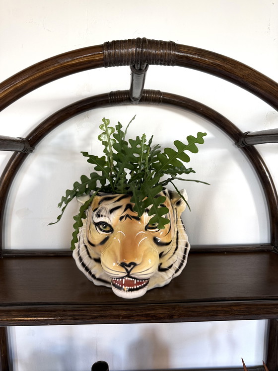 Image 1 of Set di 2 armadietti ad arco vintage in rattan degli anni '60