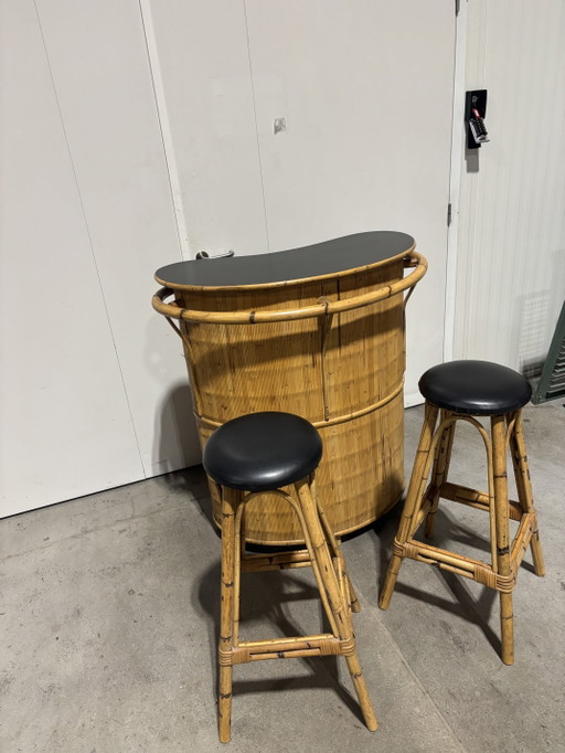 Tikki bar and bar stools – Rohé Noordwolde, barkrukken, Bamboo, Rattan (photo 2 of 7)