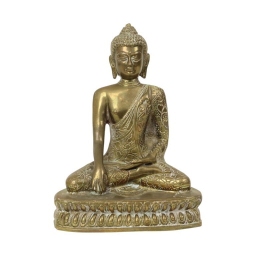 Vintage Messing Zittende Boeddha