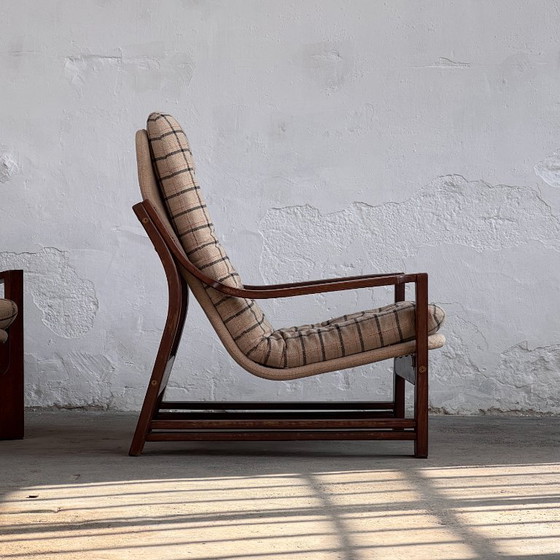 Image 1 of Salotto vintage con tavolino da caffè e motivo scozzese ungherese, anni '70