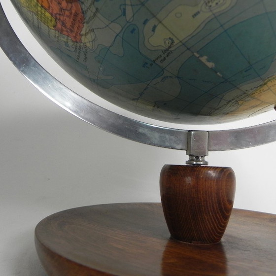 Image 1 of Rath Globe Made of Papier-Mache on Wooden Base, 1960s