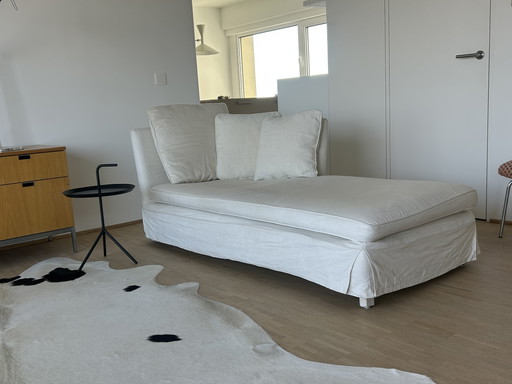 Mooie Chaise Longue / Dormeuse – chaises longue, Wood, Cotton