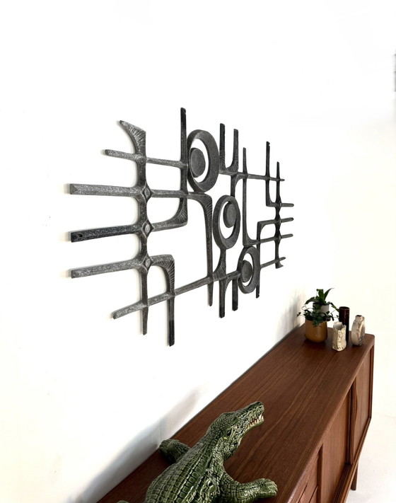 Image 1 of Vintage XL Brutalistische wandsculptuur ‘70