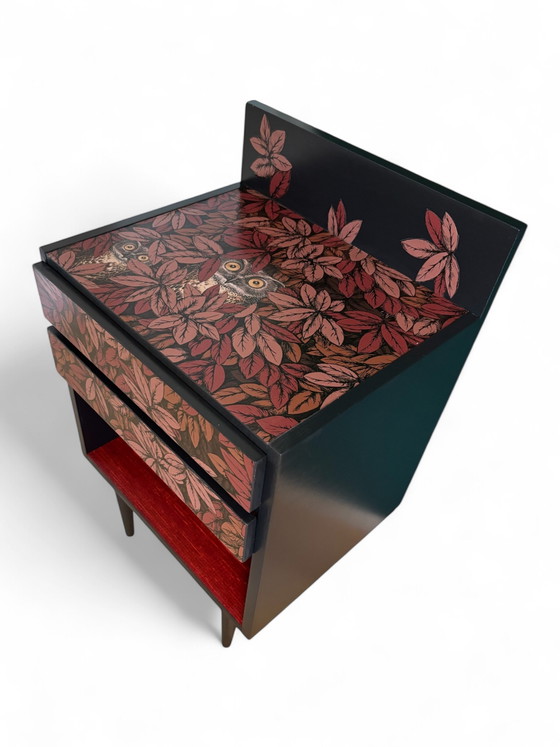 Vintage Kastje Bekleed Met Fornasetti Foglie E Civette – Ladekasten, Wood (photo 5 of 7)