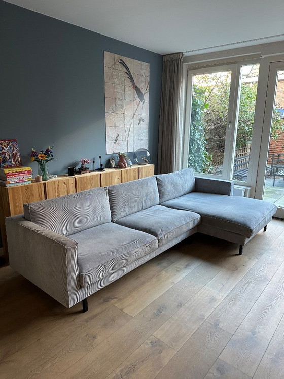 Image 1 of Divano angolare di Sidde Mads in tessuto a coste grigio chiaro, 300 cm