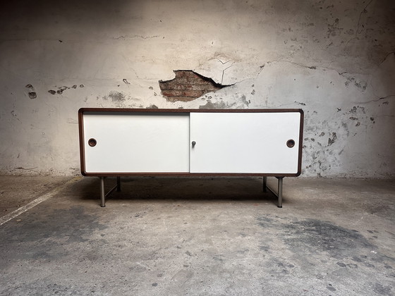 Image 1 of Vintage Pastoe sideboard – wenge & white sliding doors