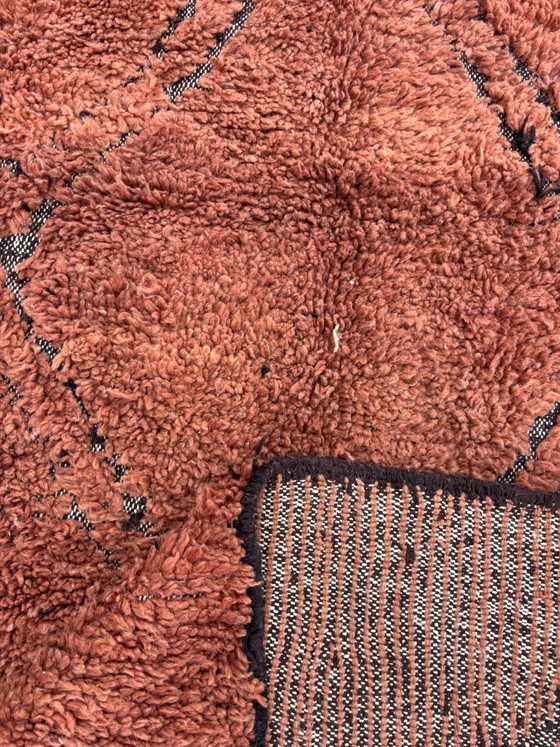 Image 1 of Moroccan Rug Handmade Wool Rug Beni Ouarain Style Berber Rug Boho Rug Neutral Brown Rug Minimalist Area Rug