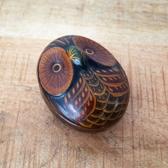 Image 1 of Keramik-Eulenbox: kleine, handbemalte Box mit Vogelmotiv