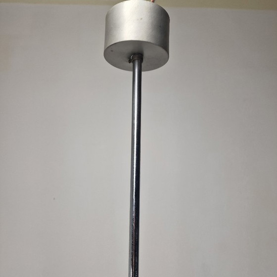 Image 1 of Italienische Deckenleuchte mit fünf blauen Lampenschirmen aus Muranoglas - 1970er Jahre