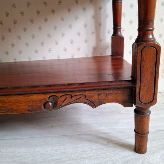 Image 1 of Mahoniehouten Consoletafel met twee lades en twee planken
