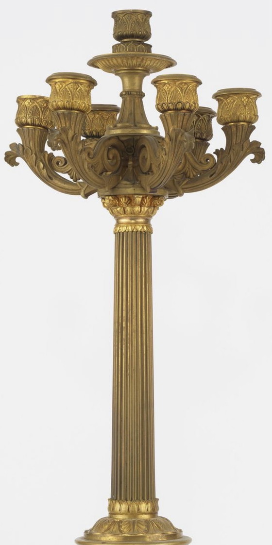 Image 1 of Candélabres 7 feux en bronze doré Style Napoléon III 72 cm Très décoratifs