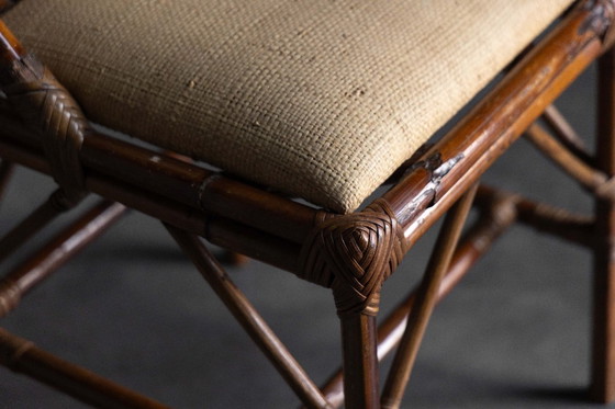 Image 1 of Stoel met hoge rugleuning van bamboe en messing van Gabriella Crespi, Italië, 1970