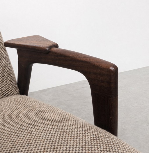 Vintage Scandinavian two-seater sofa in solid teak