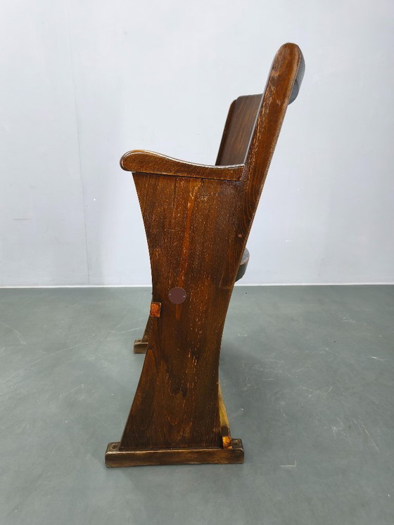 Image 1 of Poltrona da cinema vintage anni '50 in legno di faggio, seduta da teatro.