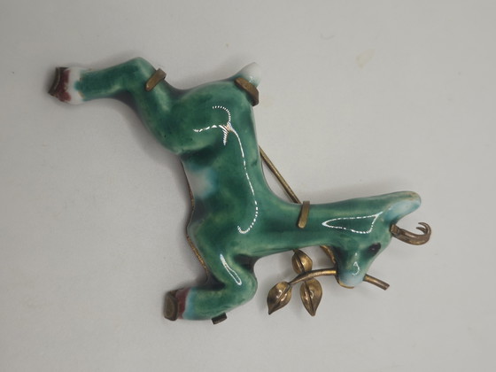 Schiaparelli/Neuquelman Brosche – Bildhauerei, Ceramic, Brass (photo 10 of 13)