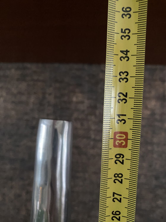 Image 1 of Vintage aluminium lange hals vaas jaren 80