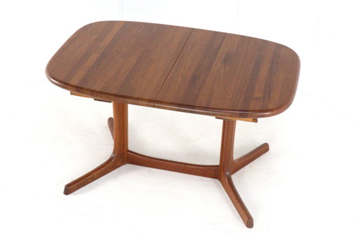 Dyrlund ovalen 1x verlengbare eettafel vintage Deens massief teak