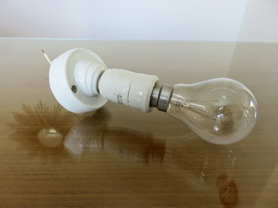 Image 1 of Minimalistische wandlamp van porselein, art deco, Frankrijk, jaren 30-40