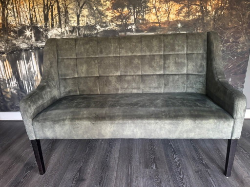 Canapé en velours (vert foncé) – 2 zitsbanken, Velvet, Wood