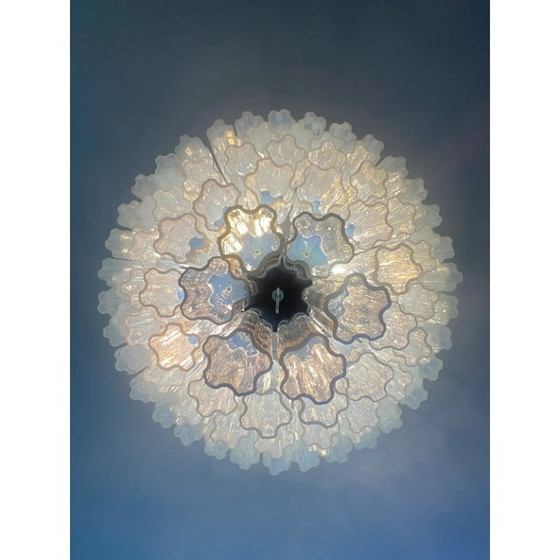 Image 1 of Lustre contemporain en verre de Murano Opalino « Tronchi » de style Venini