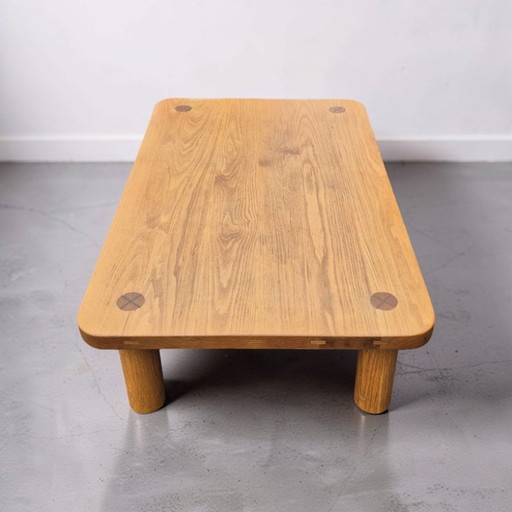 Mid Century Solid Wood Perriand Style Coffee Table 1960s – salontafels