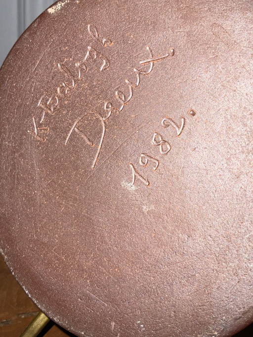 Handgefertigte Keramiklampe, signiert Balogh – Atelier de Dreux