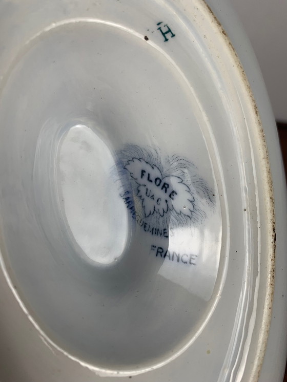 Image 1 of Sarreguemines U&C Flore Model Sauceboat, 19th Century