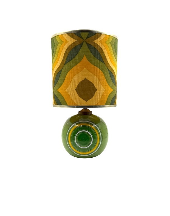Image 1 of Lámpara de mesa de cerámica verde de la era espacial, Italia, década de 1960