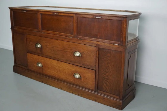 Image 1 of Mobiletto portagioie/bancone da negozio antico in rovere francese, inizio XX secolo