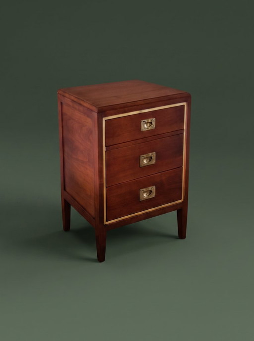 Gerestaureerde massief kersenhouten accentkast met messing details – Campagnestijl – ladekasten, Wood (photo 2 of 5)
