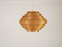 Wooden pendant lamp Hans Agne Jackobsson style 60s vintage design
