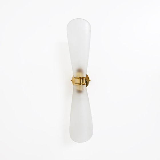 Image 1 of Paar Wandleuchten aus satiniertem Muranoglas