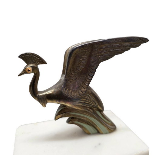 Art Deco bookend peacock