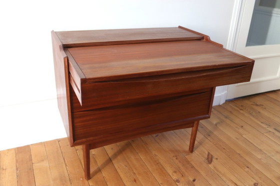 Skandinavische Teakholz-Kommode/Schminktisch Arne Vodder, Dänemark 1960, Roche Bobois, Schminktische, Braun (Foto 6 von 14)