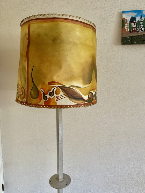 Lámpara de pie Art Déco – Lámparas de pie, Leather, Metal (photo 6 of 15)