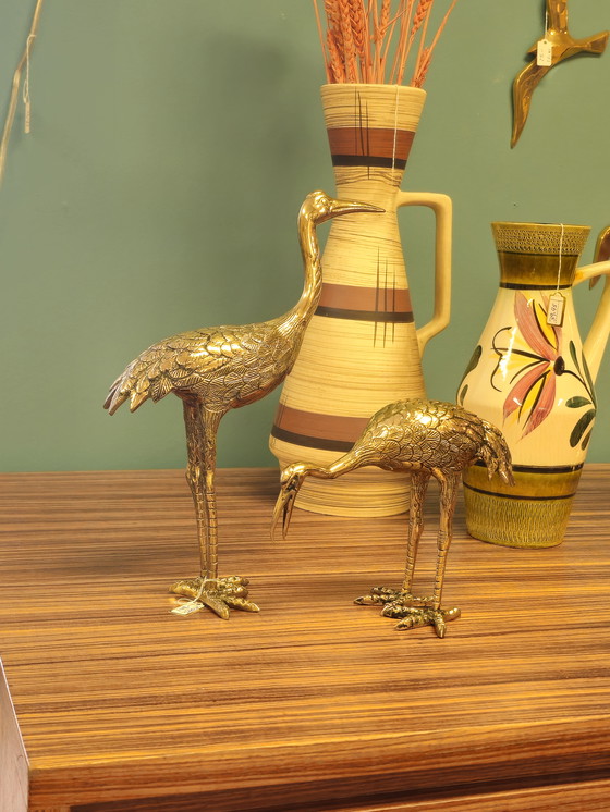 Image 1 of Set Messing Kranich Kranich Vögel