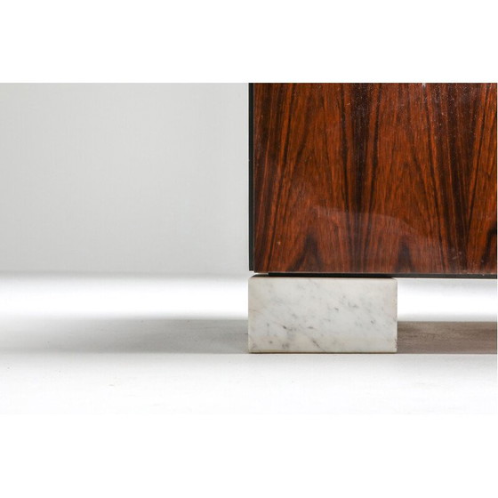 Image 1 of Vintage Carrara Marble and Rosewood Cabinet by De Coene - 1960s