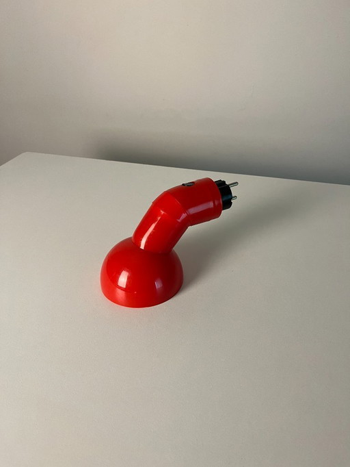 Rare Fully Red Vintage Plug Lamp 1980