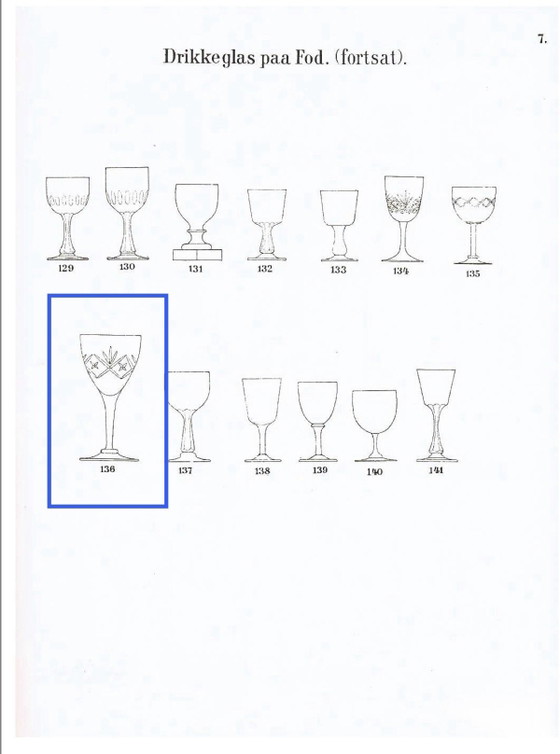 Image 1 of 6 grandi bicchieri da vino in cristallo - Holmegaards
Glasværk. Anni '20