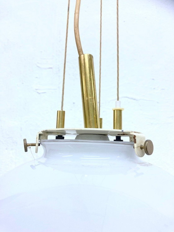 Image 1 of Lampada a sospensione italiana a globo in vetro, stile metà secolo, anni '60/'70.