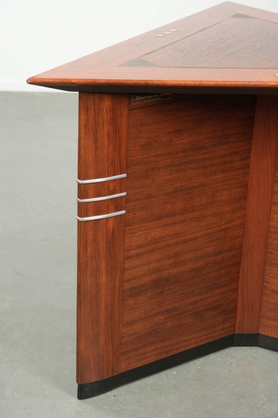 Image 1 of Luxury Art Deco design side/coffee table in a triangular shape by Schuitema