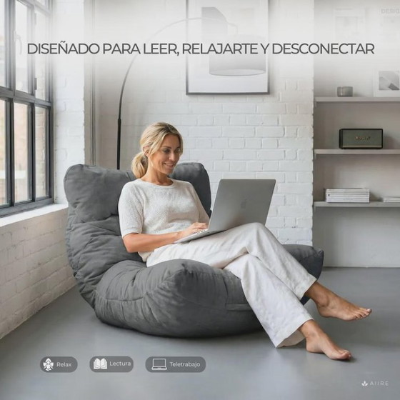 Image 1 of Puf XXL Aire Designer - Puf con relleno incluido para adultos