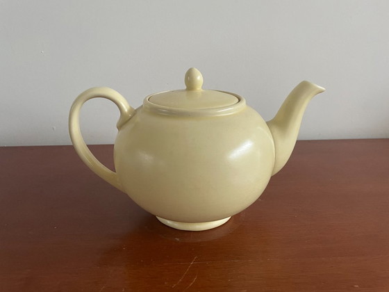 Image 1 of Plateelbakkerij Zuid Holland - Teiera Art Déco gialla + tazze e piattini