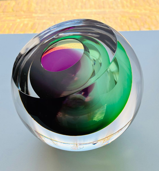 Image 1 of Objet en verre unique « PURPLE » de George Broft