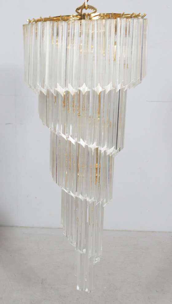 Image 1 of  Gran araña/lámpara de techo de Paolo Venini, cascada, cristal de Murano, Italia, años 70