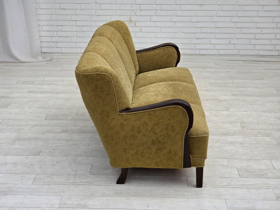 Image 1 of Sofá danés de tres plazas, años 60, en su estado original, tapizado en lana y algodón.