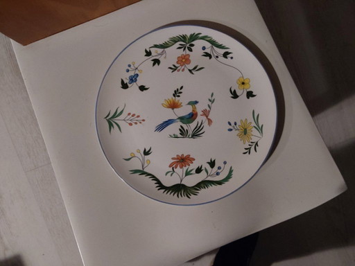 Large Gien dish bird of paradise