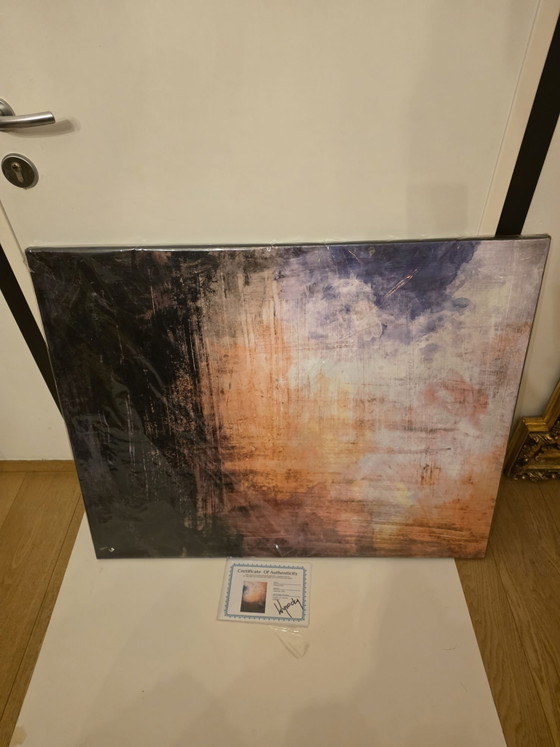 Origineel Schilderij "Composition" - Wysocki John (100x80 cm) + Certificaat, Kunst, Canvas, Hout, Zwart (foto 5 van 6)