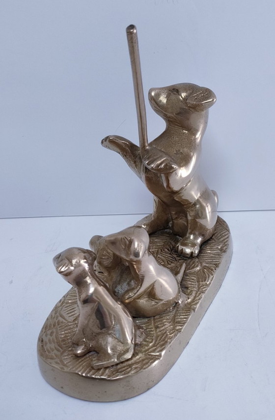 Image 1 of Pisapapeles escultural de perro de latón macizo