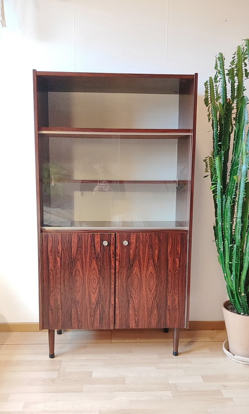 Mid-century cabinet with sliding glass doors
